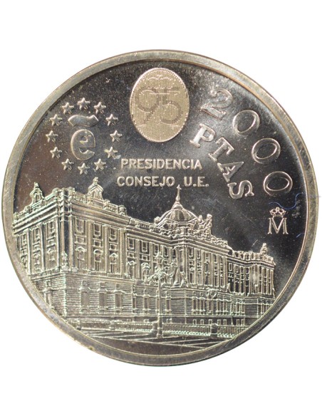 Espagne Juan Carlos I Présidence 2000 pesetas Argent 1995 AI Madrid