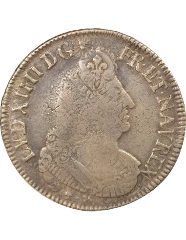 Louis XIV Aux Palmes 1/2 ecu Argent 1693 N Montpellier