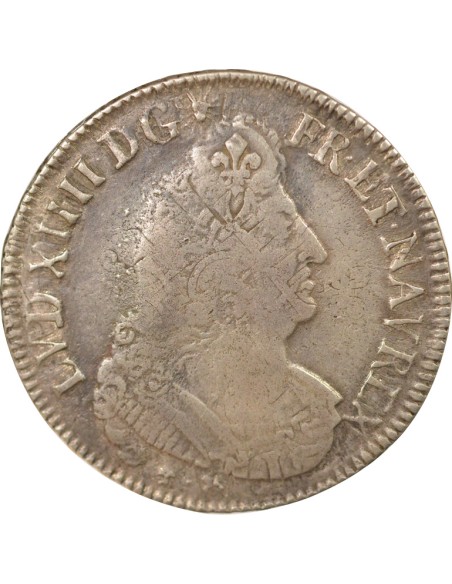 Louis XIV Aux Palmes 1/2 ecu Argent 1693 N Montpellier
