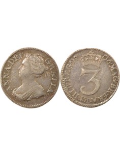 Royaume-Uni Anne de Grande Bretagne Maundy 3 pence Argent 1706