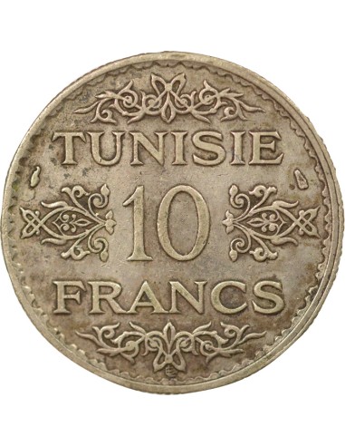 Tunisie Ahmed II Bey 10 francs Argent 1353 AH (1935) A Paris