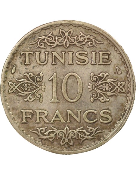 Tunisie Ahmed II Bey 10 francs Argent 1353 AH (1935) A Paris