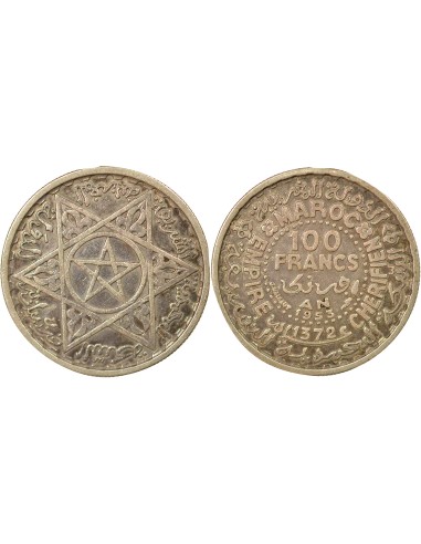Maroc Mohammed V du Maroc 100 francs Argent 1372 AH / 1953 A - Paris
