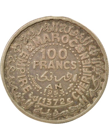 Maroc Mohammed V du Maroc 100 francs Argent 1372 AH / 1953 A - Paris
