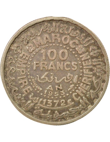 Maroc Mohammed V du Maroc 100 francs Argent 1372 AH / 1953 A - Paris
