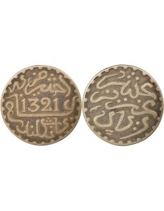 Maroc Abd al-Aziz 1 dirham Argent 1321 AH (1903) Londres