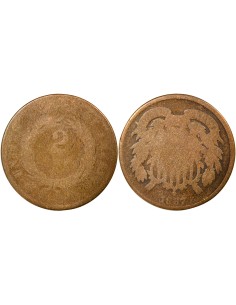 USA Union Shield 2 cents Bronze 1867 Philadelphie