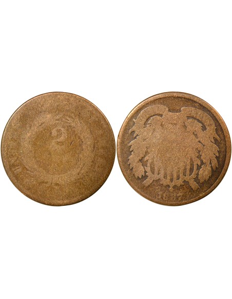 USA Union Shield 2 cents Bronze 1867 Philadelphie