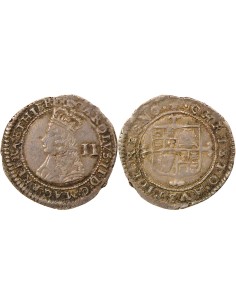 Angleterre Charles II d'Angleterre 3e Emission 2 pence Argent 1660-1662 Londres