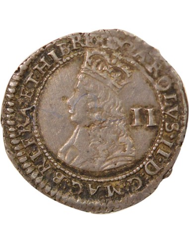 Angleterre Charles II d'Angleterre 3e Emission 2 pence Argent 1660-1662 Londres