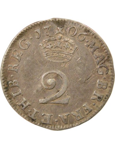 Royaume-Uni Anne de Grande Bretagne Maundy 2 pence Argent 1706