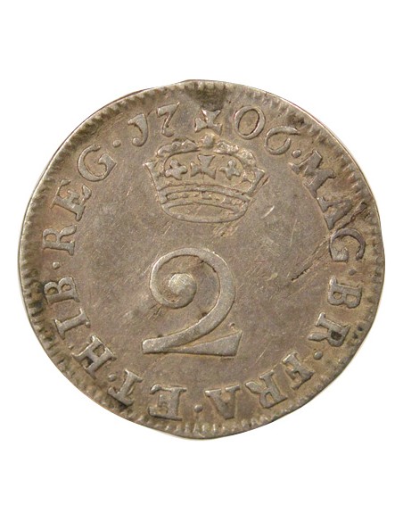Royaume-Uni Anne de Grande Bretagne Maundy 2 pence Argent 1706