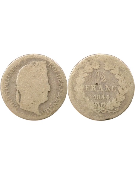 Louis-Philippe Ier 1/2 franc Argent 1844 W Lille