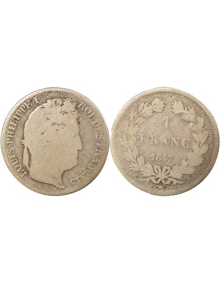 Louis-Philippe Ier 1 franc Argent 1847 A - Paris