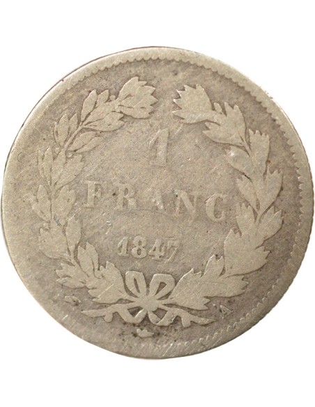 Louis-Philippe Ier 1 franc Argent 1847 A - Paris