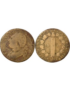 Louis XVI Au Faisceau 12 denier Cuivre 1791 A - Paris