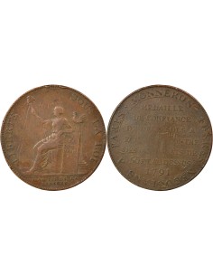 A la Liberté 2 sols Cuivre 1791 Londres