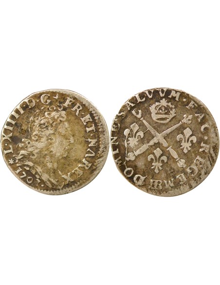 Louis XIV Aux Insignes 5 sols Argent 1703 BB Strasbourg