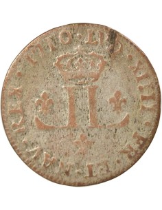 Louis XIV Mousquetaire 30 deniers Billon 1710 D Lyon 2