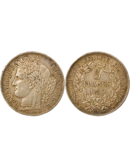 5 francs Argent 1850 A - Paris