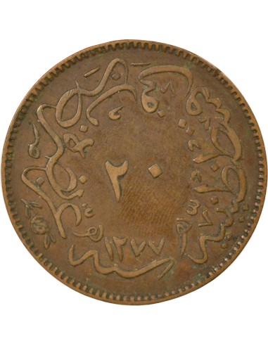Empire Ottoman Abdülaziz 20 para Cuivre 1277 (1861) Constantinople