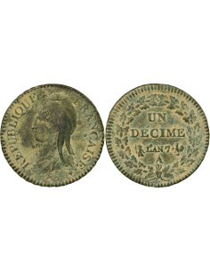 Grand Module 1 décime Cuivre An 7 (1798-1799) A - Paris