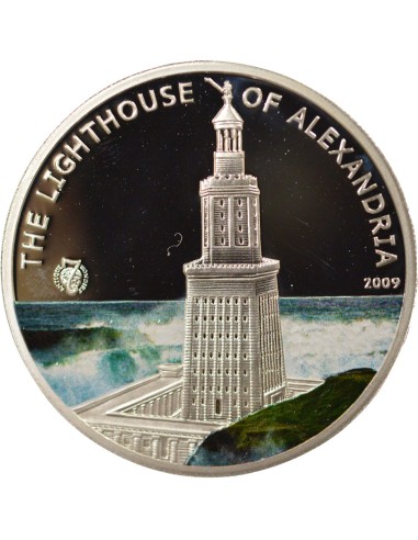 Palaos Phare d'Alexandrie 5 dollars Argent 2009
