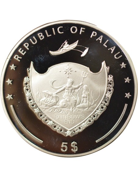 Palaos Phare d'Alexandrie 5 dollars Argent 2009