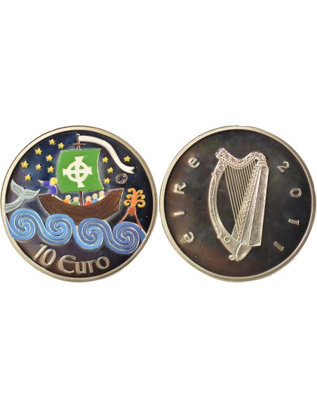 Irlande Saint Brendan 10 euros Argent 2011 Dublin