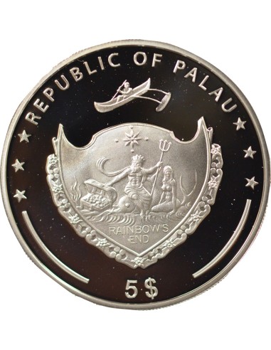 Palaos Theotihuacan 5 dollars Argent 2012