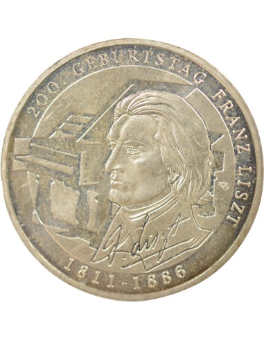 Allemagne Franz Liszt Franz Liszt 10 euros Argent 2011 G Karlsruhe