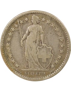 Suisse Helvetia debout 2 francs Argent 1975 Berne 2