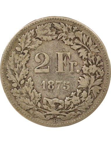 Suisse Helvetia debout 2 francs Argent 1975 Berne