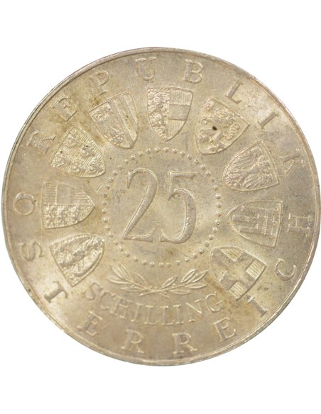 Autriche Anton Bruckner Anton Bruckner 25 schillings Argent 1962 A Vienne