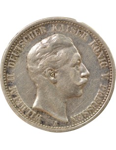 Etats Allemands (Prusse) Guillaume II 2 mark Argent 1908 A Berlin 2