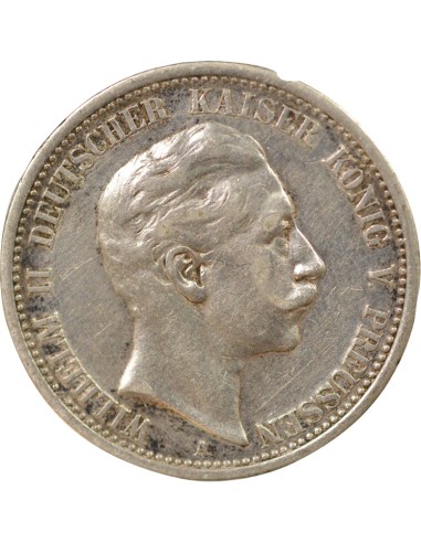Etats Allemands (Prusse) Guillaume II 2 mark Argent 1908 A Berlin