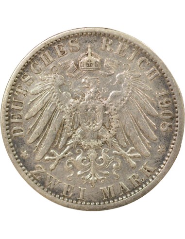 Etats Allemands (Prusse) Guillaume II 2 mark Argent 1908 A Berlin