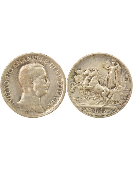 Italie Victor Emmanuel II 1 lira Argent 1915 R Rome