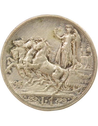 Italie Victor Emmanuel II 1 lira Argent 1915 R Rome