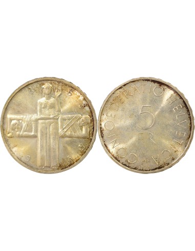 Suisse Croix Rouge 5 francs Argent 1963 Berne
