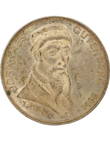 Allemagne Johannes Gutenberg Gutenberg 5 mark Argent 1968 Karlsburg