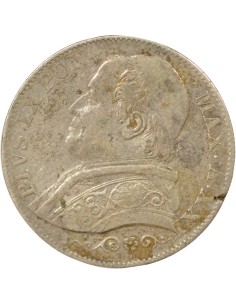 Etat Pontifical Pie IX 2 lire Argent 1866 R Rome 2