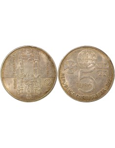Portugal Couvent du Christ de Tomar 5 euro Argent 2004 Lisbonne