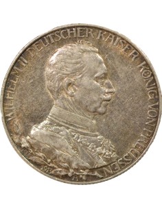 Etats Allemands (Prusse) Guillaume II 25e Anniversaire 2 mark Argent 1913 A - Paris 2