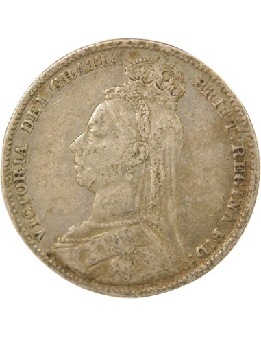 Reine Effigie du Jubilé 1 shilling Argent 1890 Londres
