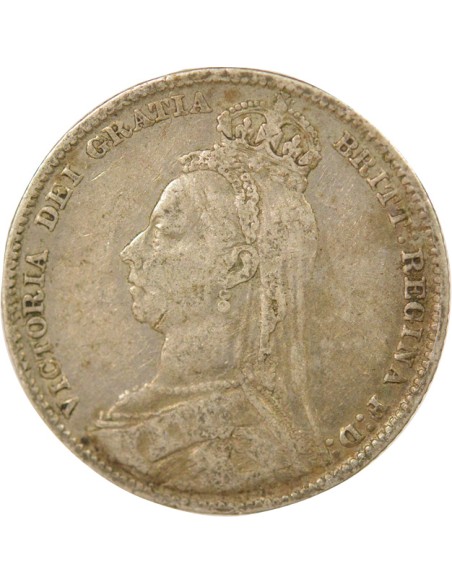 Reine Effigie du Jubilé 1 shilling Argent 1890 Londres