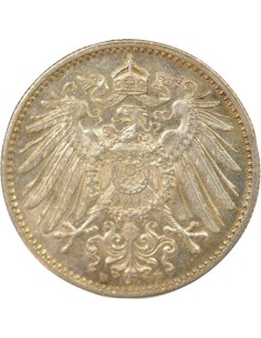 Allemagne Guillaume II de Prusse Type 2 1 mark Argent 1914 F Stuttgart 2
