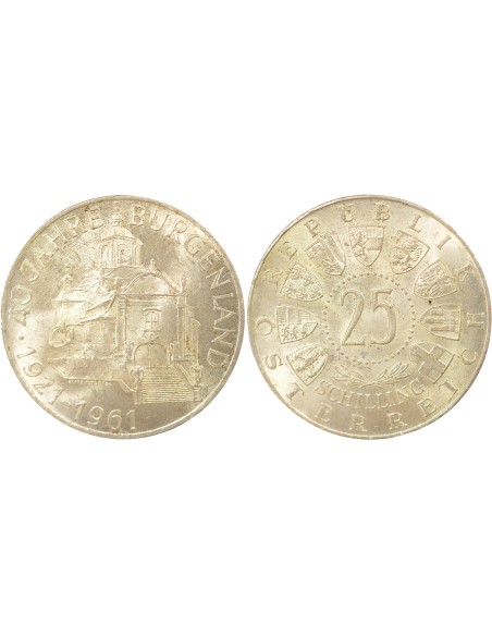 Autriche Burgenland 25 schillings Argent 1961 A Vienne