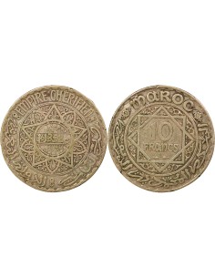 Maroc Mohammed V du Maroc 10 francs Argent 1352 AH A Paris