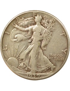 USA Walking Liberty 1/2 Dollar Argent 1939 Philadelphie 2